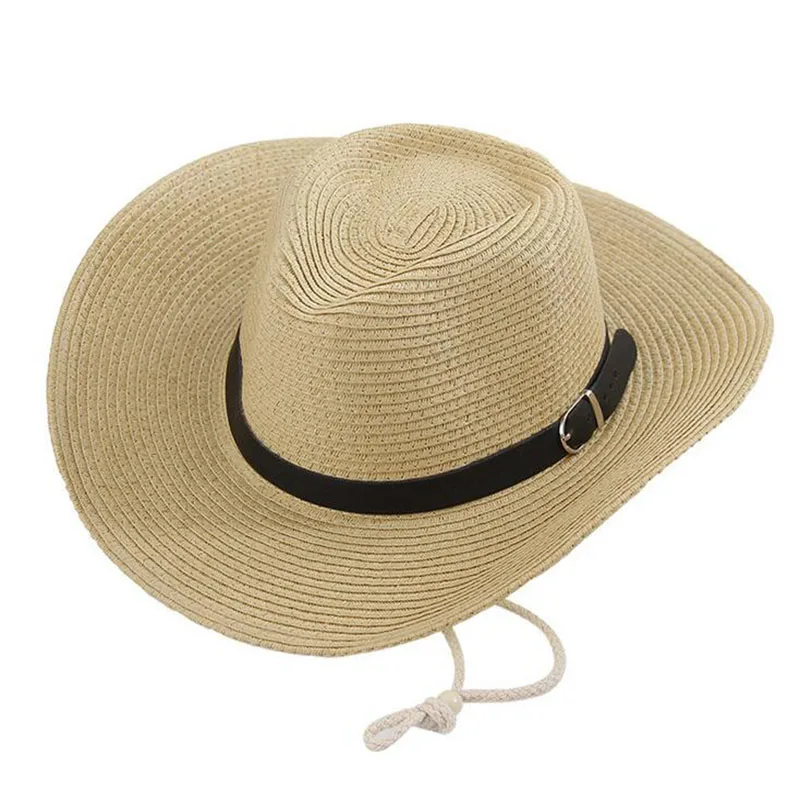 Мужская и женская летняя соломенная ковбойская шляпа складная пляжная с