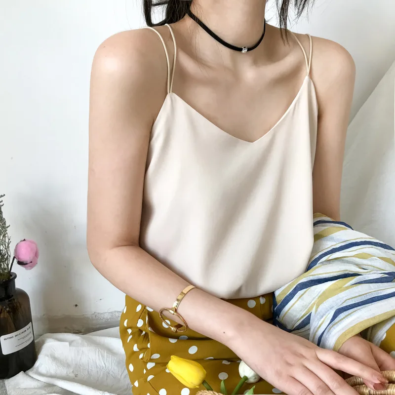 Summer New Tanks Female Vest Tide Pure Color Bottom Open Back Shirt T-shirt Wholesale White Top Women Tank | Женская одежда