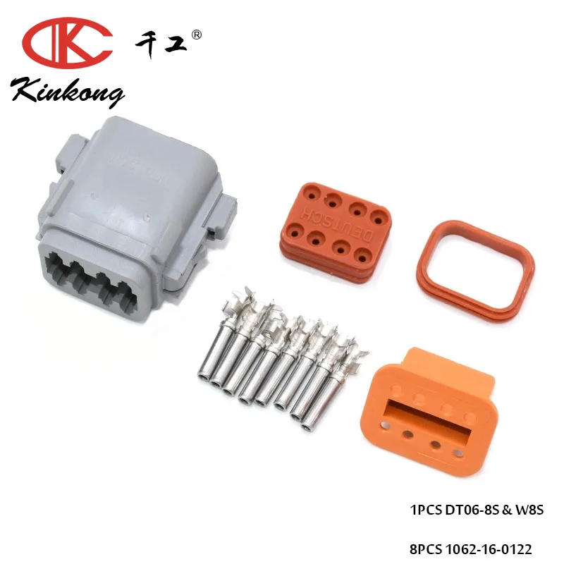 Kinkong 1 комплект Женский DT06 8S & W8S 8P Авто DT разъем с W8S|Соединители| |