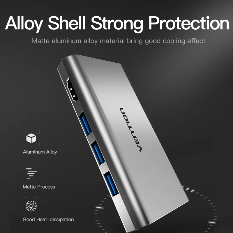 Vention USB C концентратор тип к HDMI 3 0 thunderbolt RJ45 SD/TF адаптер для MacBook samsung S8/S9 huawei P20 Pro usb c