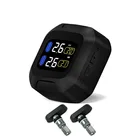 Беспроводная система контроля давления в шинах rcycle TPMS, универсальная система контроля давления в шинах, 2 встроенных сенсора, ЖК-дисплей, для мотоцикла, в режиме реального времени