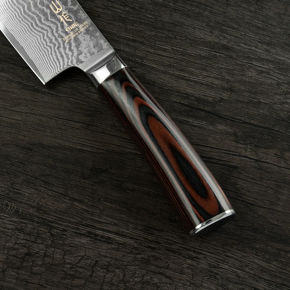 Цин Дамаск Сталь Кухня ножи VG10 Core японской дамасской аксессуары двойная стальная