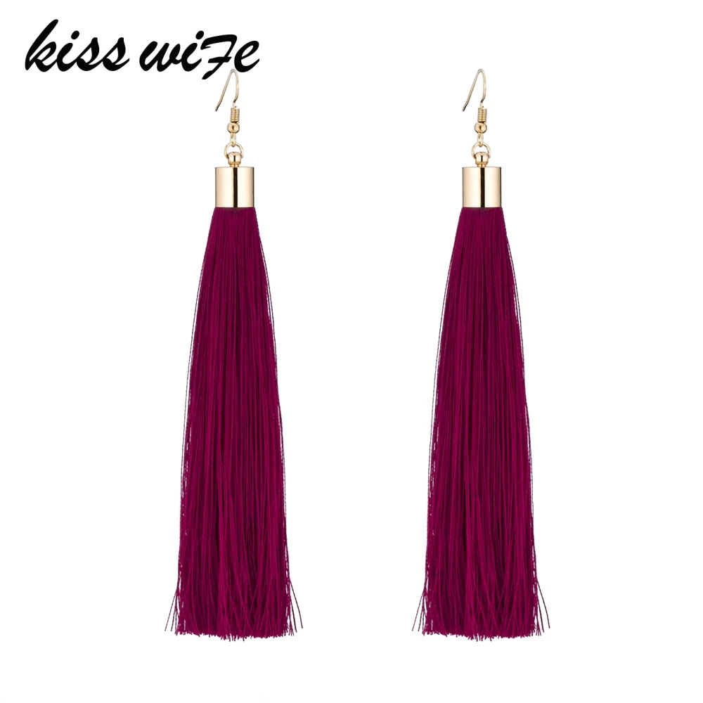 Женские серьги кисточки в стиле ретро 17 цветов|long tassel earrings|tassel earringslong |