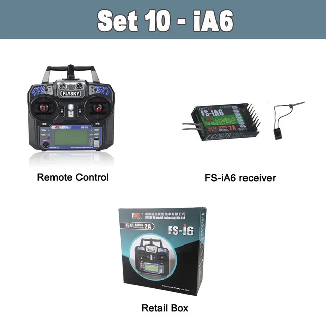 I6 TX with iA6 RX Flysky FS-i6 FS I6 2,4G 6ch RC передатчик контроллер FS-iA6/FS-iA6B приемник для RC гоночный Квадрокоптер планер самолет - Цвет: I6 TX with iA6 RX