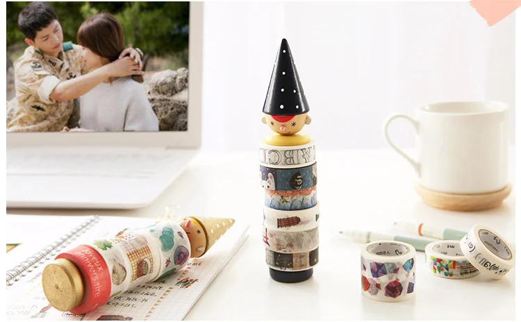 Kawaii мальчик клейкая лента держатель для украшения DIY васи лента липкая Скрапбукинг изоляционная лента канцелярские Диспенсер ленты 02462