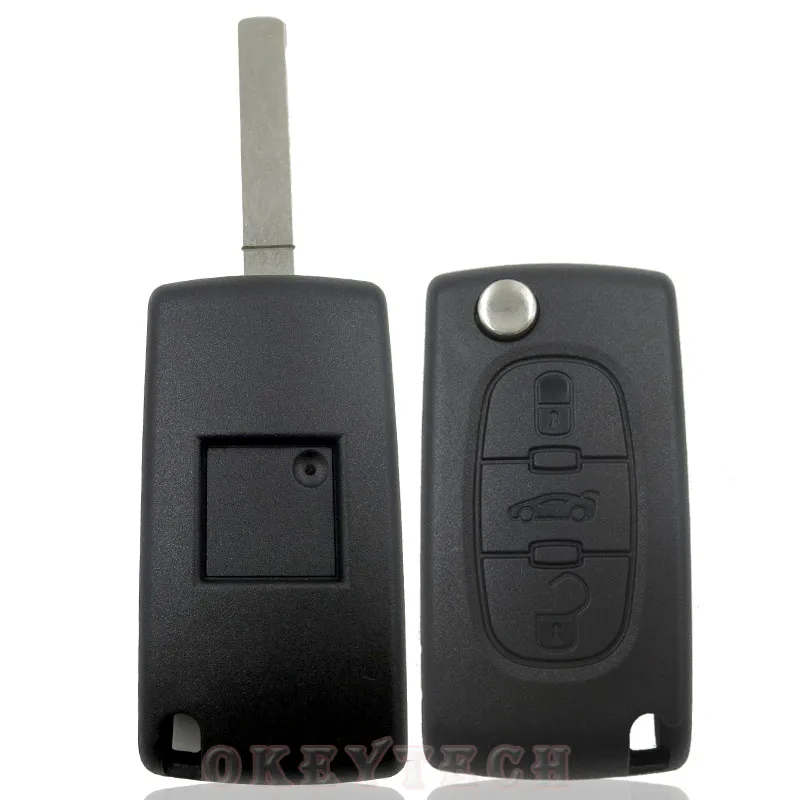 OkeyTech для Peugeot 307 3 кнопки дистанционного ключа автомобиля в виде ракушки багажник