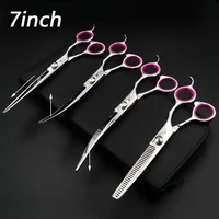 7 0 inch hot sale pet hair cut scissors clippers flat tooth cut pets beauty tools set kit dogs grooming hair cutting scissor set