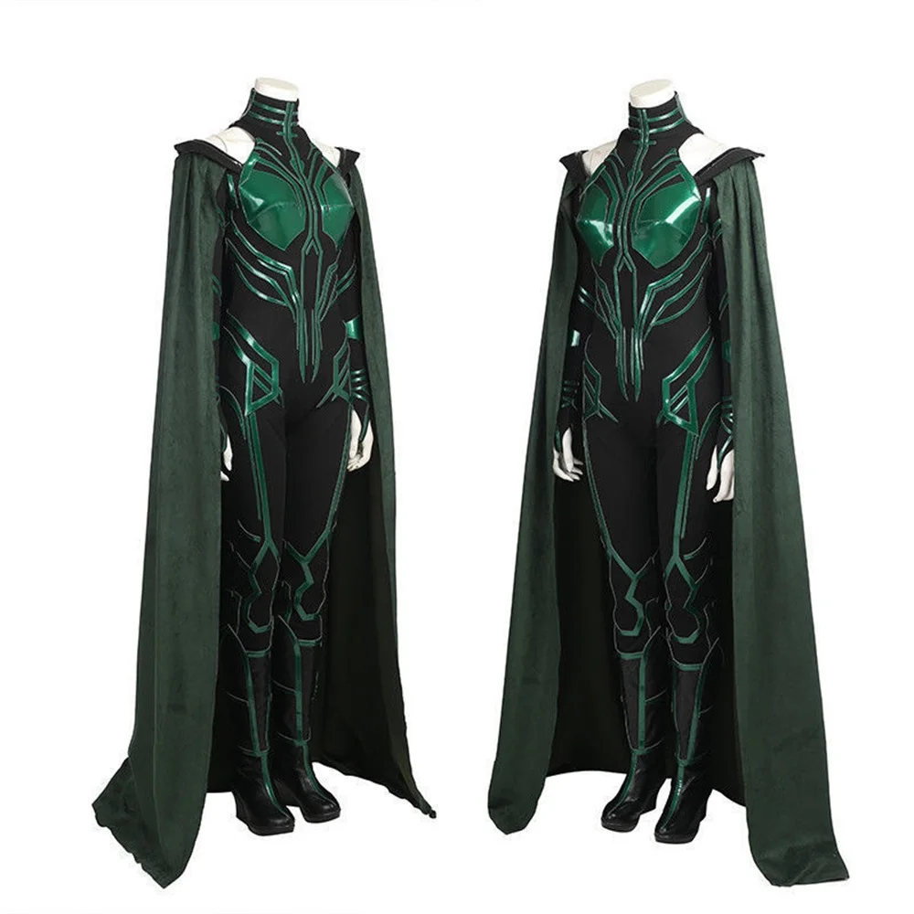 Хэллоуин Тор Ragnarok Hela косплей костюм наряд плащ-комбинезон ботинки