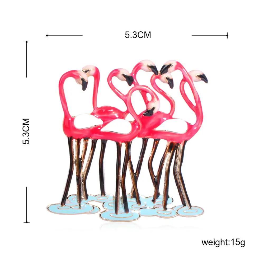 Брошка MECHOSEN Vivid Group Flamingos эмалированные медные украшения для женщин аксессуары