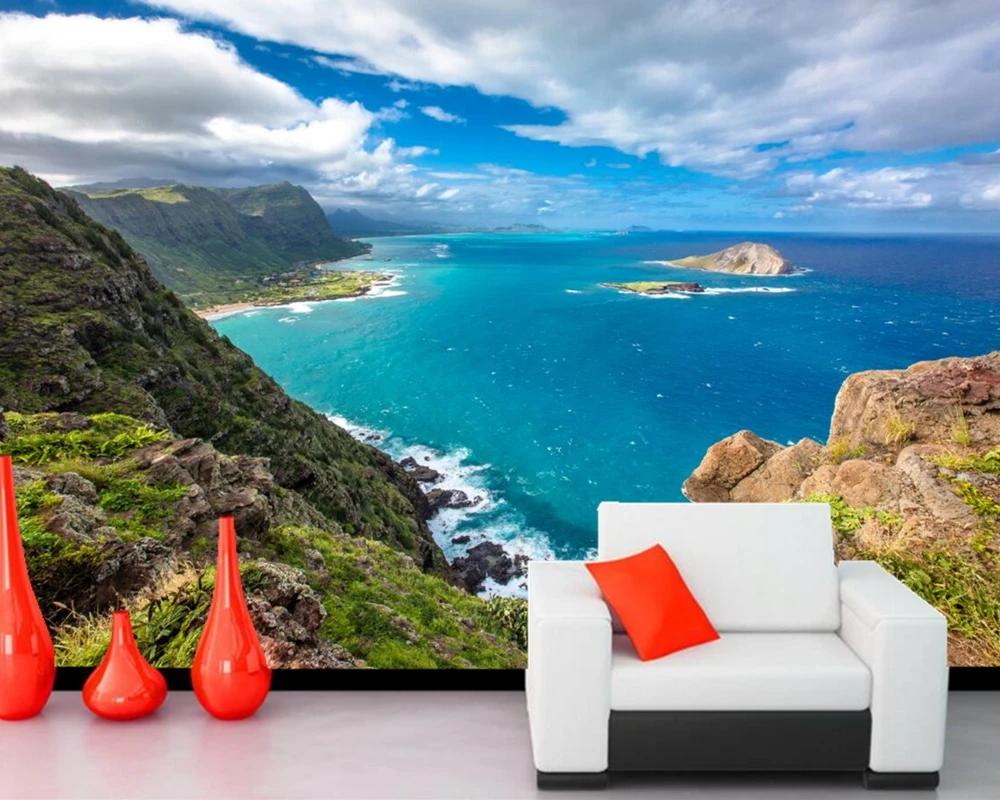 Фотообои на заказ Настенные обои с изображением тропических пейзажей побережья