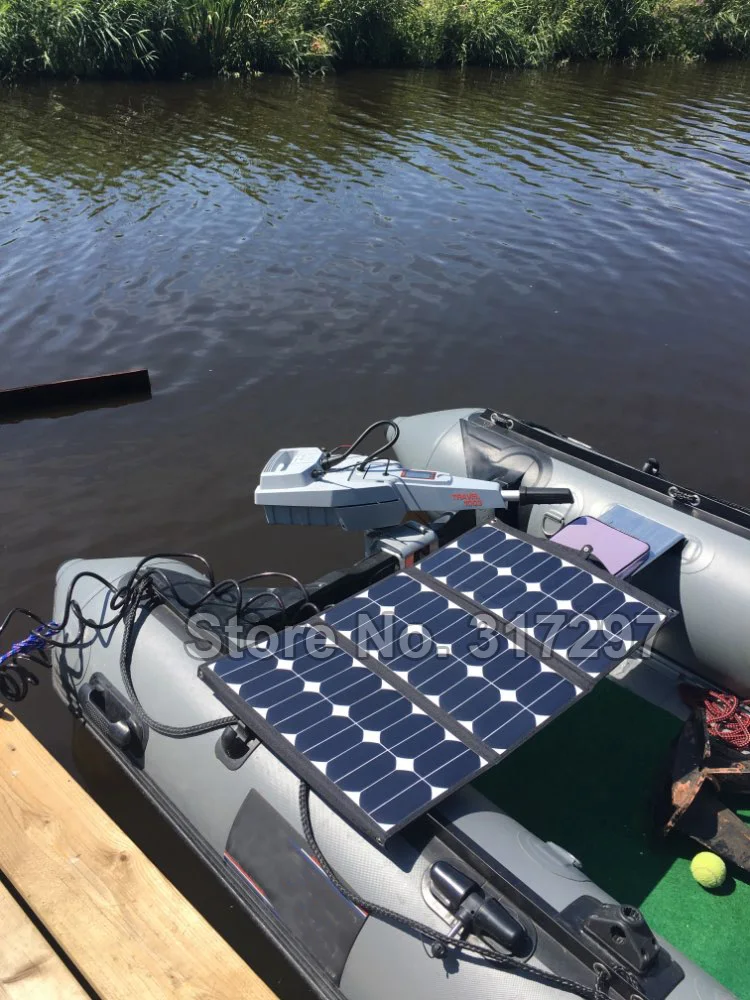 SUNPOWER 75 ватт 36 В Гибкая Складная солнечная панель бескаркасная ткань портативное солнечное зарядное устройство для электрического судового двигателя Torqeedo