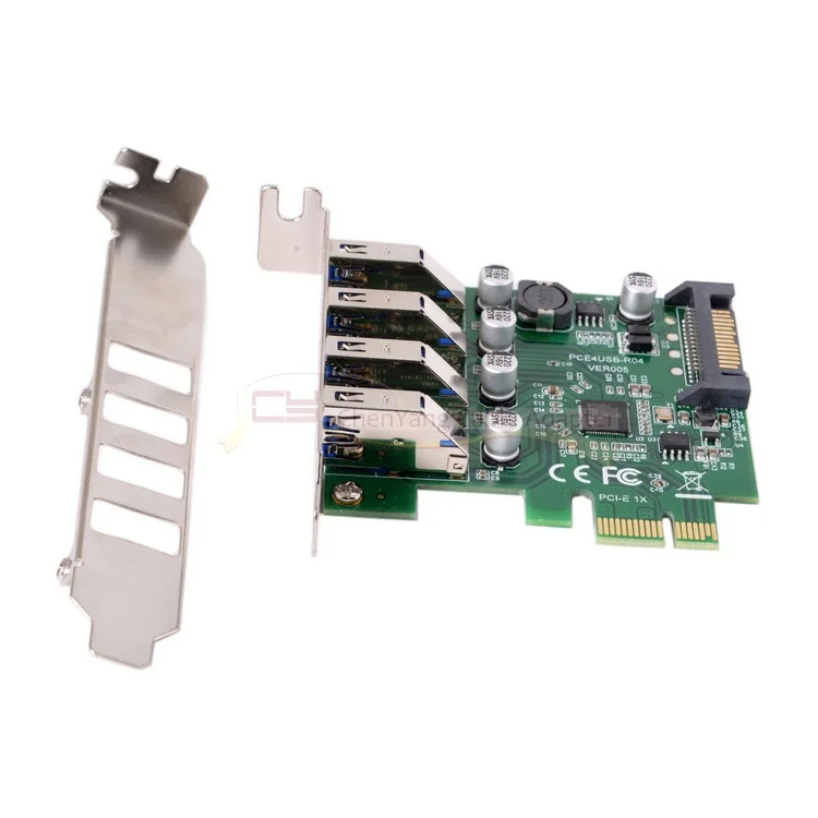Низкий профиль 4 Порты PCI E к USB 3 0 концентратор Express карты расширения адаптер 5