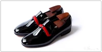 summer new style elegent genuine leather handmade shallow mouth slip on loafers men youth trend mixed color party shoes