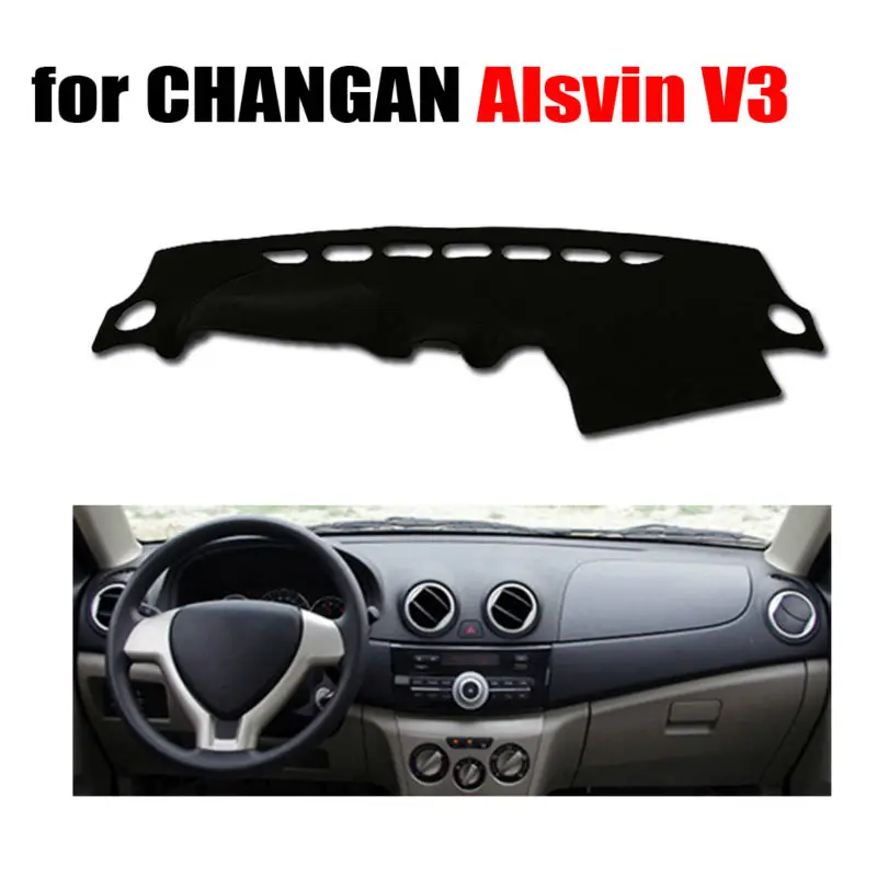 

Чехлы для приборной панели автомобиля, коврик для CHANGAN Alsvin V3, все годы, коврик для левого руля, аксессуары для автомобильной приборной панели