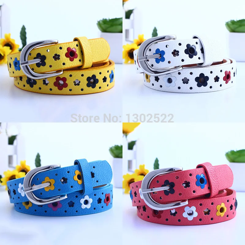 Бесплатная доставка детские PU кожаные ремни дети прекрасные цветы бабочки полые