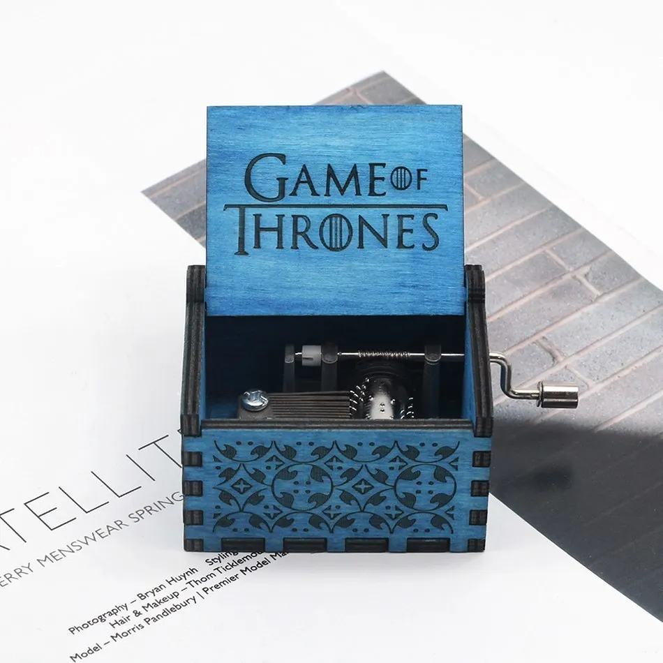 Game of Thrones Античная резьба по дереву Zelda музыкальная шкатулка рукоятка тема музыка подарок на день рождения, рождественский подарок, подарок на год - Цвет: Game of Thrones