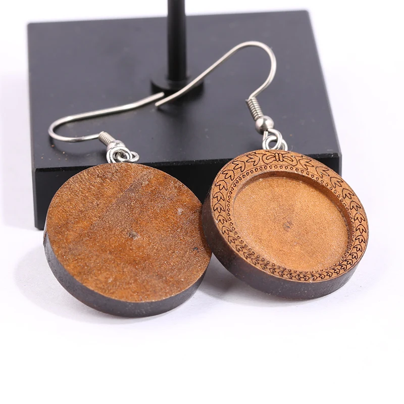 Onwear 5 пар дерево кабошон серьги заготовки 18 мм dia cameo Базовые Настройки diy Крючки из