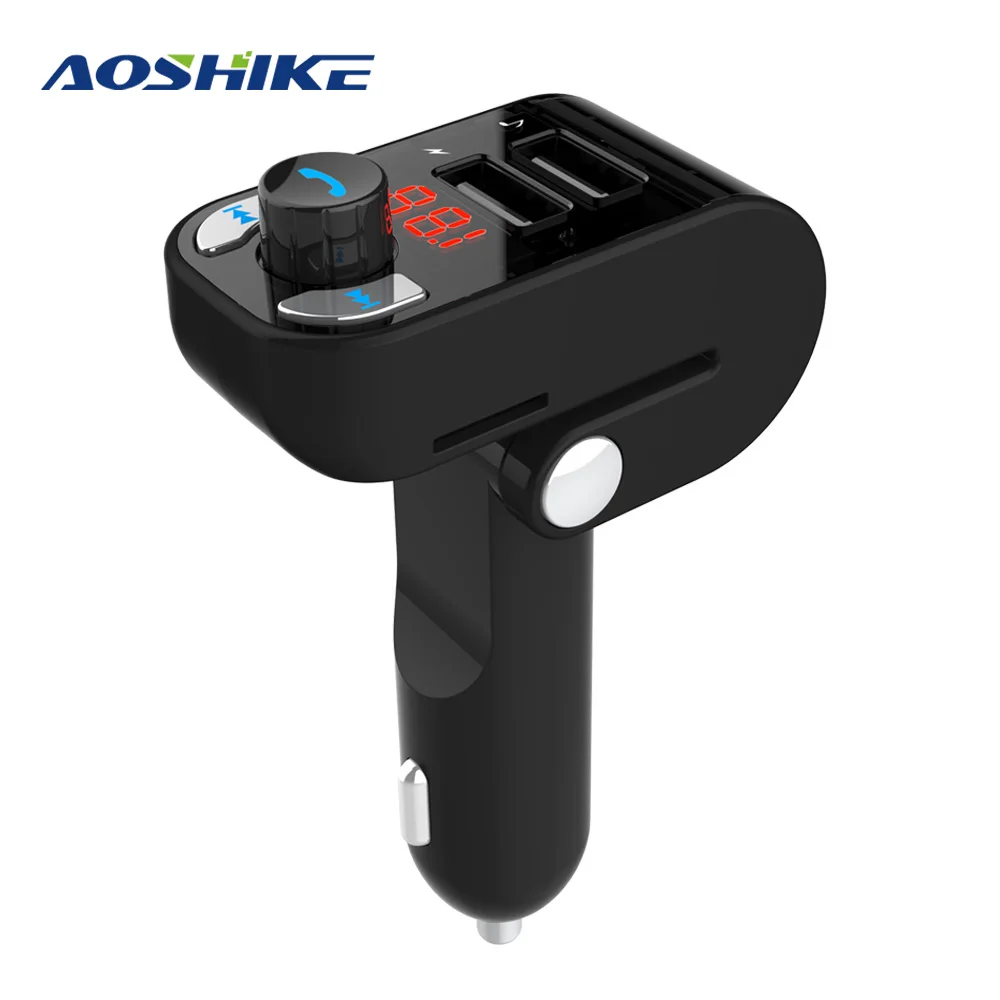 AOSHIKE Bluetooth fm передатчик беспроводное радио с двумя usb портами музыкальный плеер