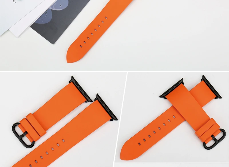 MAIKES Roes аксессуары для красных часов Apple Watch Band 44 мм 40 мм спортивный мягкий резиновый ремешок для часов для Apple Watch Band 42 мм 38 мм