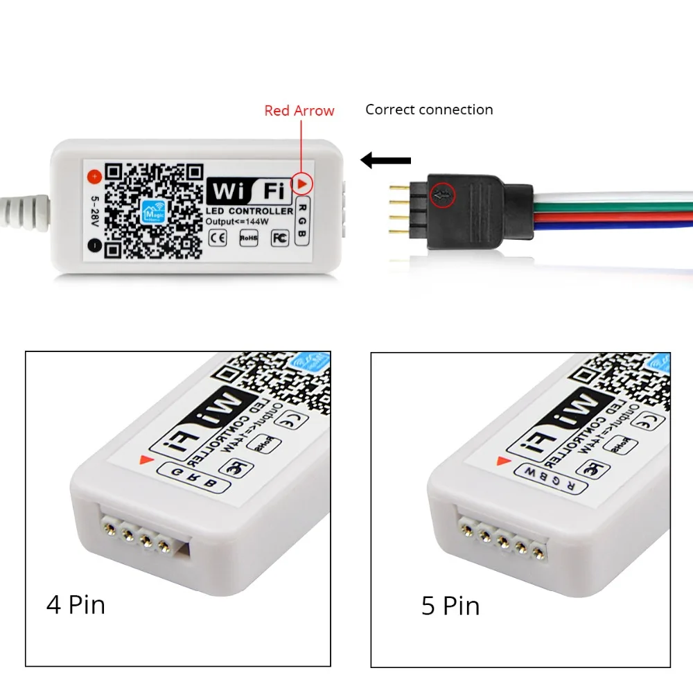 WIFI СВЕТОДИОДНАЯ лента SMD 5050 RGB RGBW RGBWW 5 м беспроводной контроль светодиодная