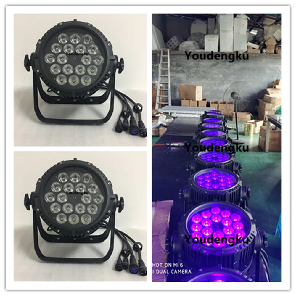 Уличный светодиодный прожектор IP65 18x18 Вт 6 в 1 RGBWA + UV водонепроницаемый