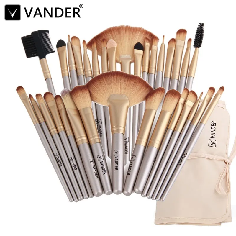 Vanderlife 32 шт./компл. кисти для макияжа цвета шампанского и золотого