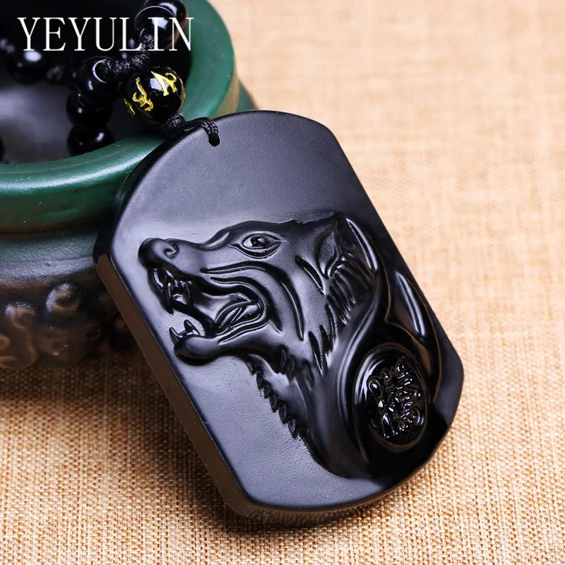 Ожерелье из натурального обсидиана с камнем в новом дизайне цепочка бусинами