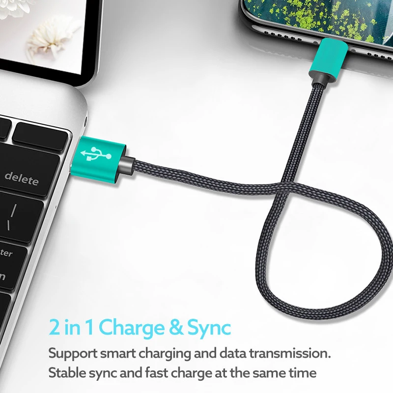 Металлический usb кабель для iPhone 8 7 6 s нейлоновая оплетка из ROCK сплава быстрой