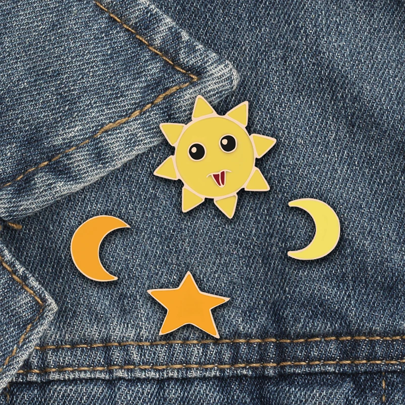 Женская Брошь с эмалью брошь в форме солнца луны звезды рюкзака Подарочная