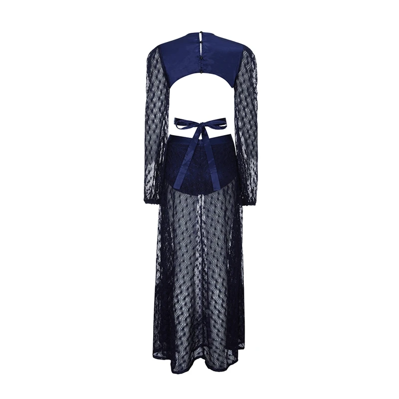 Женское Сетчатое платье Max Spri Клубное вечернее с длинным рукавом и глубоким v