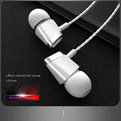White-Silver Проводные наушники Bass In Ear 3,5 мм, гарнитура со встроенным микрофоном, гарнитура для xiaomi samsung huawei - Цвет: White-Silver