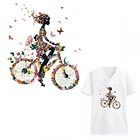 Симпатичные цветочные термонаклейки сделай сам для девушек, джинсы, Пирография, нашивки для одежды, аппликация под давлением, украшение, нашивка для глажки