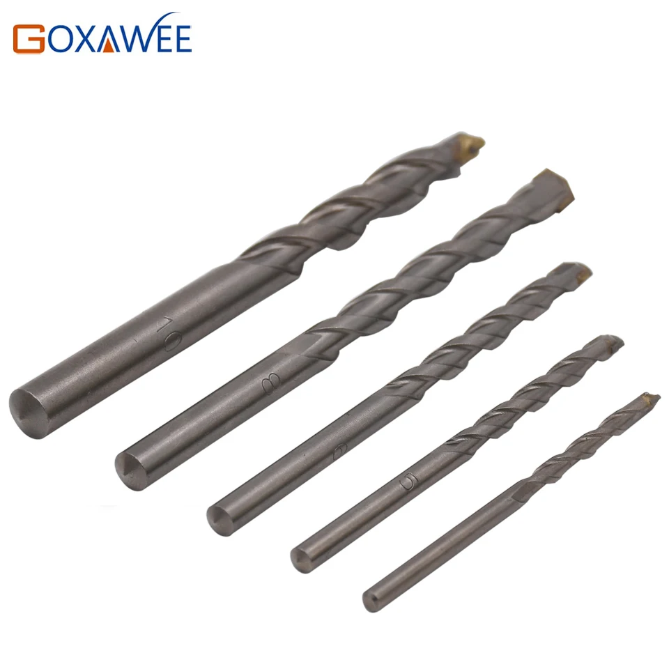 GOXAWEE 5PC Tungsten Carbide Drill Bit Set for Masonry Concrete Drilling Power Tool Accessories Bits | Инструменты