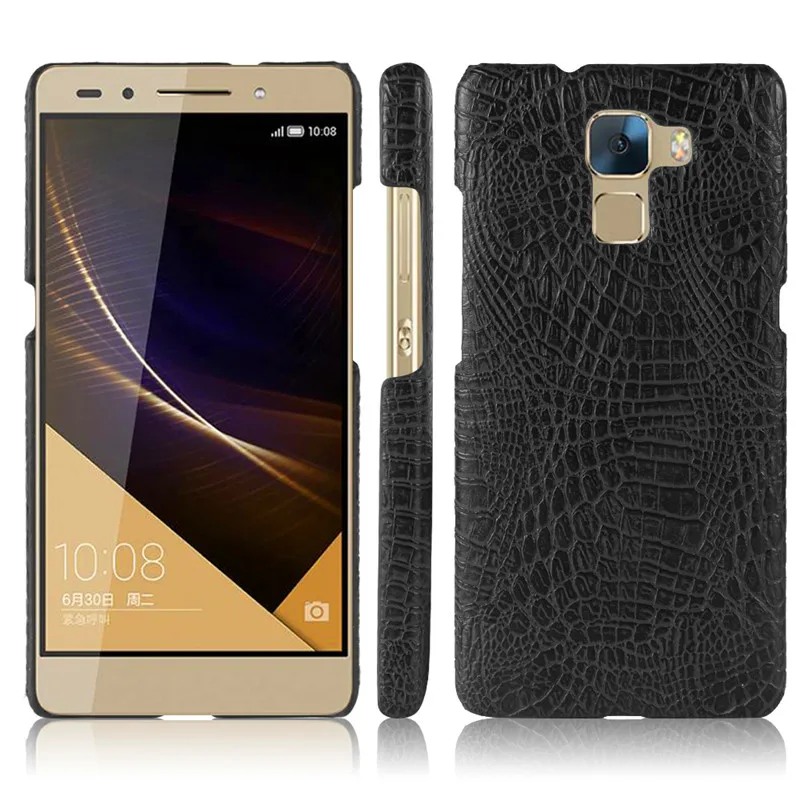 Чехол для Huawei Honor 7 Honor7 с крокодиловой текстурой Жесткий из поликарбоната и