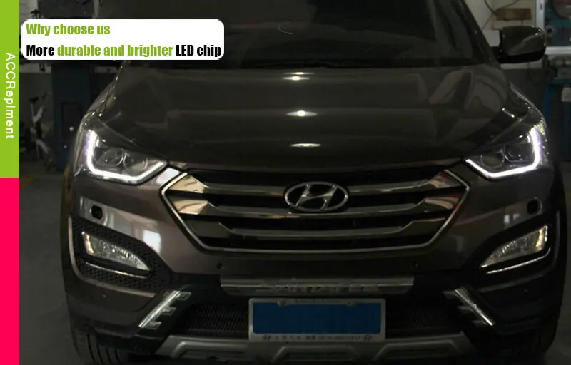 Авто. PRO 2013- для hyundai IX45 фары светодиодный головной фонарь противотуманная фара Биксеноновая линза светодиодный бар для hyundai Santafe DRL автостайлинг