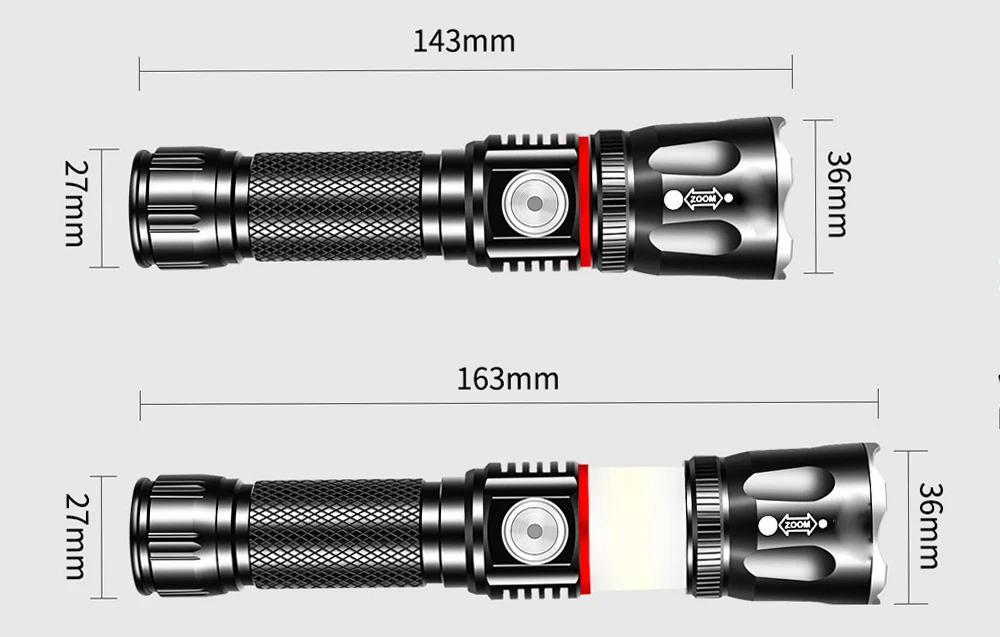 Usb зарядка высококлассный светодиодный фонарик окружающий COB лампа+ с магнитом на хвостовой части дизайн Поддержка зума 4 режима освещения водонепроницаемый фонарик