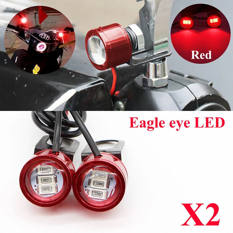 

JX-LCLYL 2 шт. 12V 3LED мотоцикл Зеркало заднего вида декор со стробоскопической вспышкой светильник лампа красного цвета