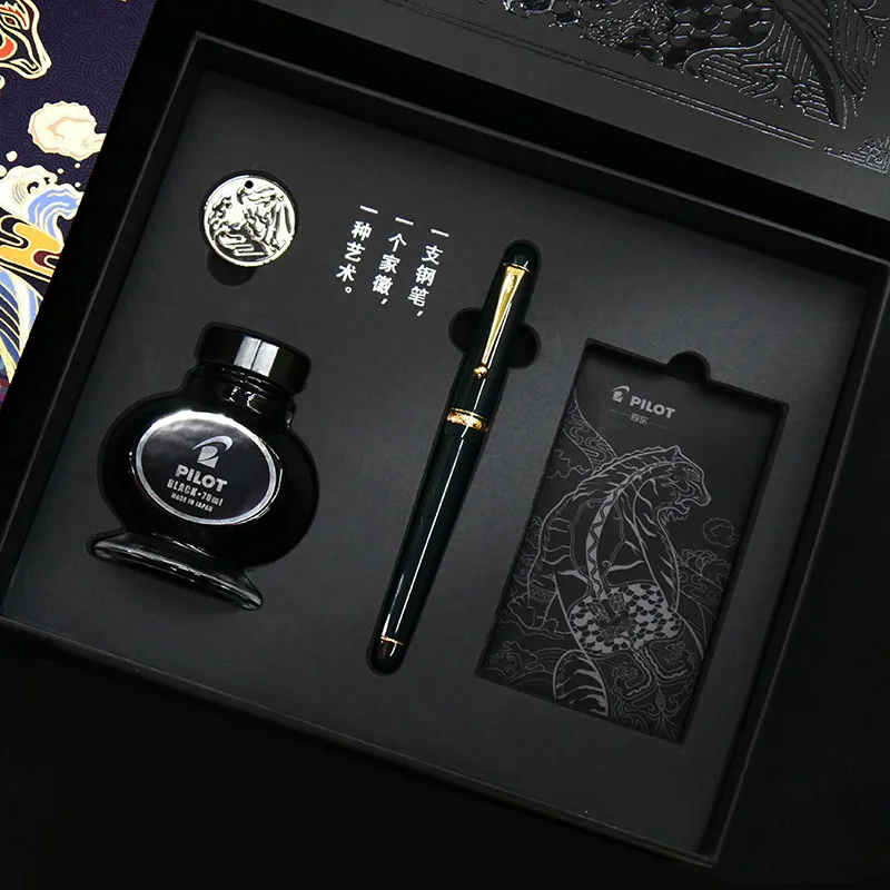 Зеленый Pilot Japan custom74 100th Centennial авторучка чернила Подарочная коробка FKK1000 ink70 14K Золотое перо - Цвет: Зеленый