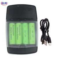 Зарядное устройство с интеллектуальным светодиодный ным индикатором, штепсельная вилка переменного тока USB, ЕС, США, 1,5 в, LR03, AA, LR6, AAA, LR61, AAAA