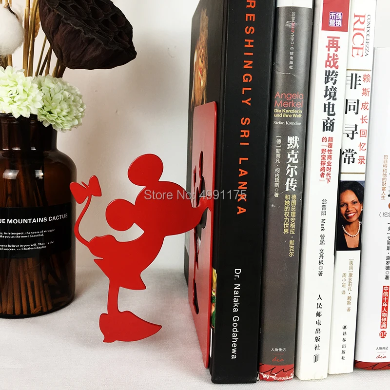 Подставка для книг с Микки Маусом и Минни, классная Подставка для книг, декоративная книга для дома и офиса, DVD CD органайзеры, металлическая стойка, книжный шкаф