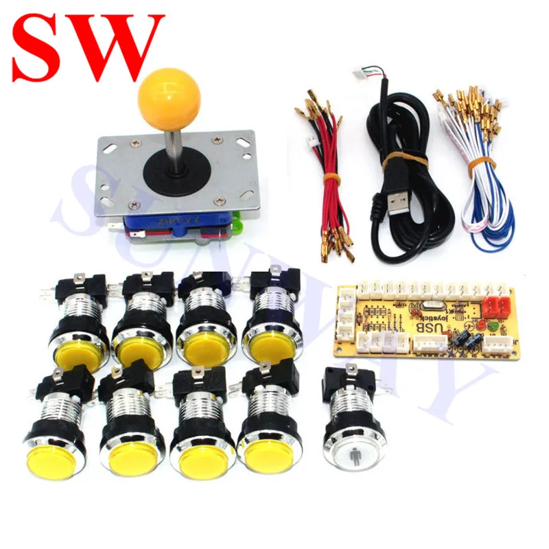 1 игровой USB-кодировщик с нулевой задержкой для игр джойстика ПК + 9 светодиодных