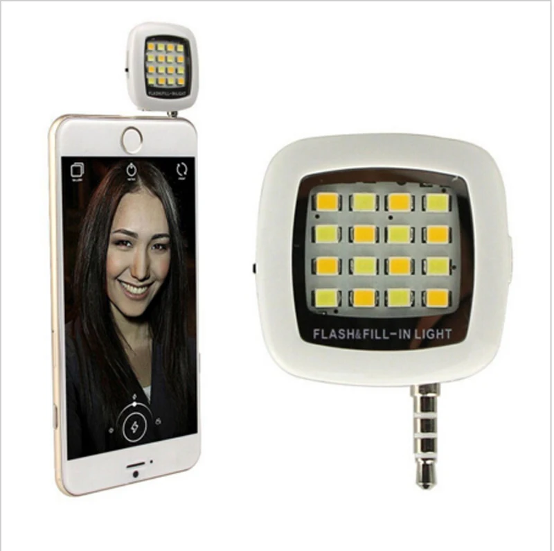 Новый портативный прожектор для смартфона селфи мини 16 светодиодный вспышка