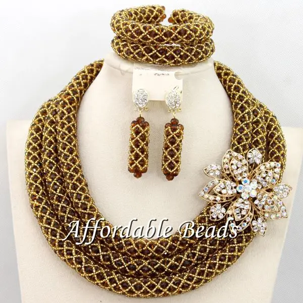 Великолепный модный набор бусин чудесный Свадебный комплект ювелирных изделий