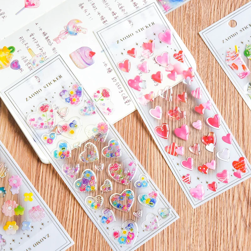 Joylong Pusheen Stickers Scrapbooking Sugar Diamond 3D Crystal Sticker Pack DIY Toys For Children Diary Decoration Album Decor | Игрушки и