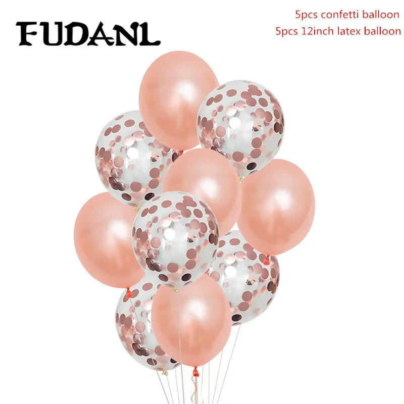 Rose Gold Style 5 Розовое золото Воздушные шары из фольги с надписью «Любовь» 12 дюймов воздушный шар "Конфетти" на день рождения Свадебная вечеринка украшения День Святого Валентина подарок брак Декор - Цвет: Rose Gold Style 5