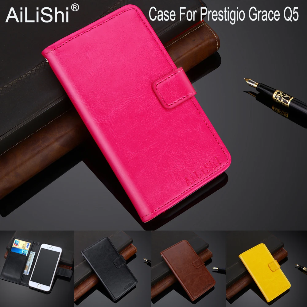 AiLiShi 100% Эксклюзивный чехол для Prestigio Grace Q5 роскошный кожаный с откидной крышкой