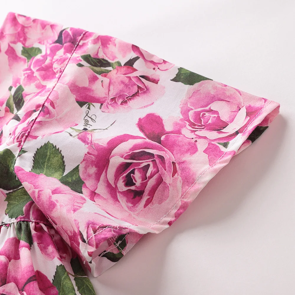 Floral Dress Girls Cotton Summer Short Sleeve Kids Outdoor Party Clothes платье для девочки | Детская одежда и