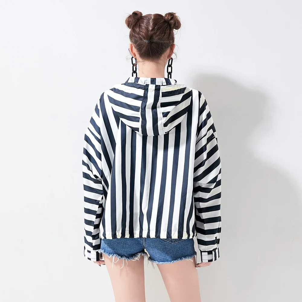 Fashion Office Lady Full Sleeve Trench Coat for Women British Bat Sleeved Long European Windbreakers Striped Fall Overcoat | Женская