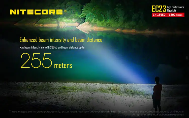 NITECORE EC23 8 режимов 1800лм CREE светодиодный водонепроницаемый фонарь для кемпинга и пеших прогулок, портативный фонарь,, без 18650