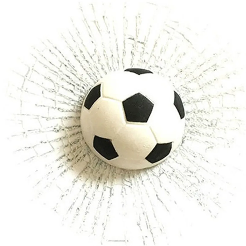 white football 1 шт. наклейки для автомобиля 3D забавные наклейки на автомобиль-Чехлы реалистичные водонепроницаемые наклейки Баскетбол Футбол Теннис; Бейсбол Smash Car glass - Название цвета: white football